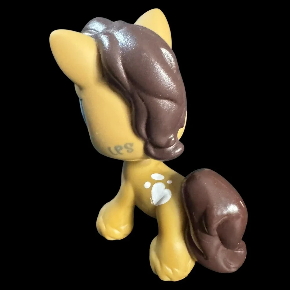 Authentic Littlest Pet Shop Brown HORSE Pink Hearts‎ G7 #3 Hasbro LPS